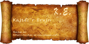 Kajtár Ervin névjegykártya