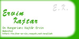 ervin kajtar business card